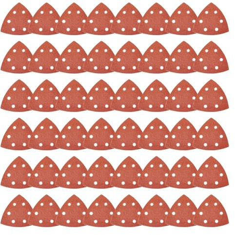 FEIHU 60 Stück Deltaschleifer Schleifpapier 60 80 100 120 180 240 Körnung | 93x93x93mm Schleifpapier für Dreieckschleifer, Schleifdreiecke Klettschleifpapier