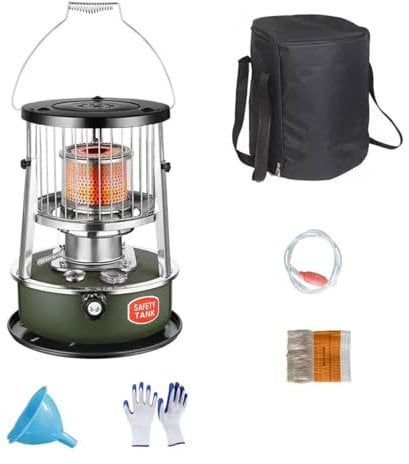 Tragbare Kerosin-Heizung, 4,5 l, verstellbar, für den Innenbereich, Ölbrenner-Heizung, mit anhebbarem Grill, Paraffin-Heizung, schnelles Aufheizen kann Lebensmittel für drinnen und