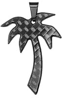 kohlenstoff 12 Carbon Anhänger Palme mit Muster für Ketten Damen und Herren Geburtstag Jahrestag Weihnachten Schmuck