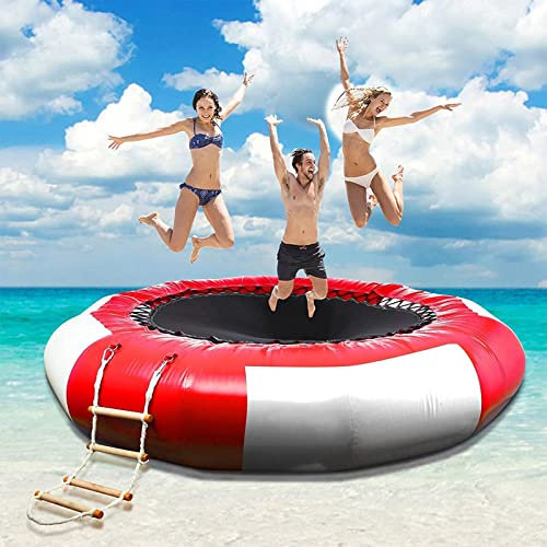 Wasserspielzeug, aufblasbares Wassertrampolin, Freizeit-Wasserhüpfer, Schwimmplattform für Erwachsene und Kinder mit Strickleiter für Seen, Pools, 20 Fuß/6,0 m