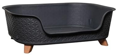 Samuel ALEXANDER 77cm x 58cm Grey Plastic Raised Pet Basket with Legs