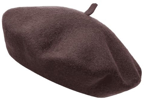 Gadgets Mafia Boina para mujer, boina francesa, boina de lana, vintage, clásico, para invierno, otoño, damas, suave, cálido, para exteriores, unisex, marrón, Talla única