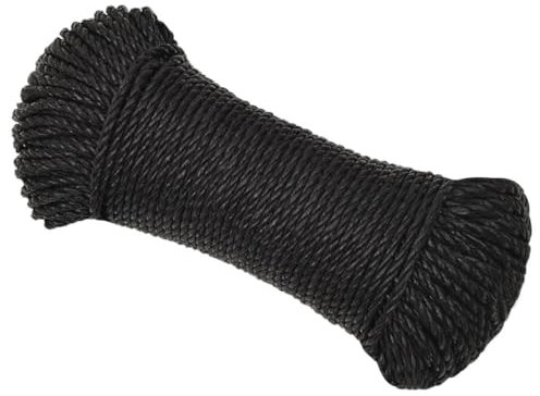 Home & Garden-Work Rope Black 8 mm 50 m Polypropylene-Furniture Choice