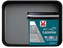 V33 Fliesenfarbe Badezimmer 750 ml – Dunkel Grau – Ohne Grundierung – Wasser- & Reinigungsmittelbeständig – Renovierung von Wandfliesen – hohe Deckkraft, strapazierfähig