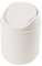 Plastic Mini Wastebasket Trash Can Bathroom Bins with Swing Lid, Desk Compact Design Cosmetic Bin Waste Basket Garbage Can Bin for Home, Office, Vanity Tabletop, Bedroom (White)