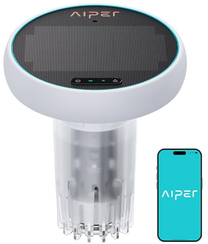 AIPER HydroComm Analyseur d'eau de Piscine Connecté, 5-en-1 Testeur pH, ORP, EC, TDS & Température, Surveillance Numérique 24/7, Application Mobile avec Conseils Personnalisés, Solaire + Batterie