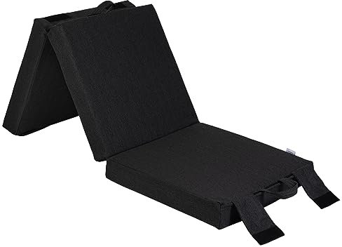 Loft 25 Klappmatratze mit FaserFüllung | Gästematratze | 3-teilige Faltmatratze, Matratze, Klappbar, Faltbare Kamping Bett | Bequemer Futon Sofa Bett mit Tragegriff (Holzkohle)