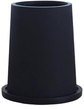 pot de fleur Pot de Fleur Noir sur Pied, Pot de Plante en Ciment et Fibre de Verre, avec Trou de Drainage et Plateaux de Soucoupes for Conteneur de Plantes de Bureau de Jardin de Balcon de Chambre pot