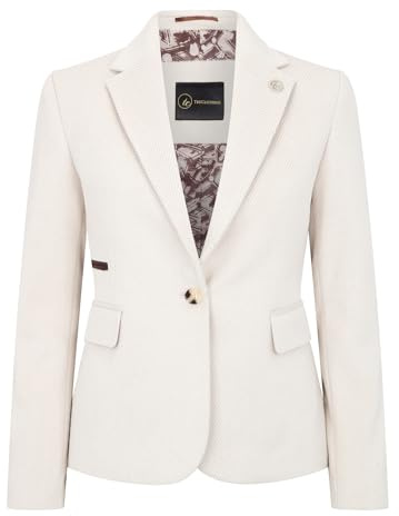 Infinity Leather Women's Herringbone Wool Tweed Check Blazer