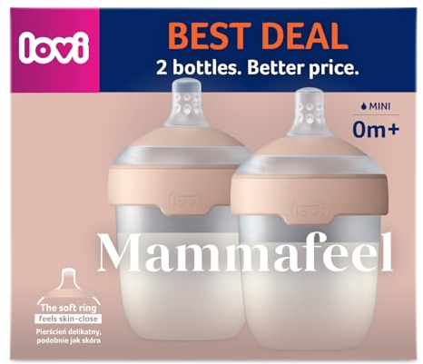 LOVI Babyflasche Mammafeel mit Sauger – stillfreundlich, Anti-Kolik, BPA-frei (2 x 150 ml)