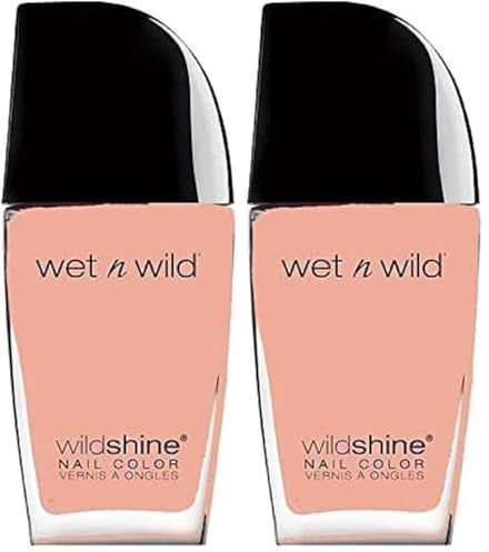 Wet n Wild, Wild Shine Nail Color, Nagellack ohne Formaldehyd, Toluol und Phthalate, langanhaltende Formel die schnell trocknet, Tickled Pink (Packung mit 2)