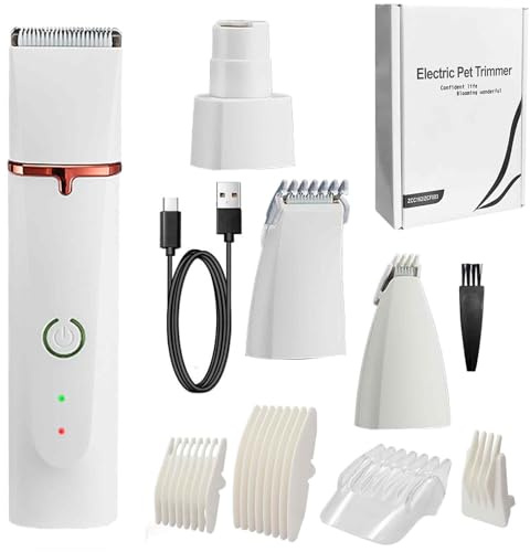 Tondeuse chien 4 en 1 tondeuses pour chiens avec 4 têtes etanchéité IPX7 silencieuse tondeuse animaux electrique professionnelle