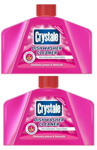 2 PACK x Crystale Dishwasher Cleaner 250ml – Pink Grapefruit & Pomegranate | Removes Grease & Limescale Build-Up | Deep Cleaning Formula | Freshens & Protects Dishwashers