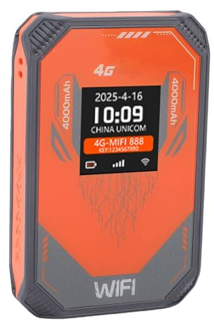 Sharainn 4G Mobiler WLAN-Router, Tragbarer WLAN-Hotspot, 4000-mAh-, Unterstützt 8 Geräte, 300 Mbit/s Hochgeschwindigkeits-Hotspot-Gerät mit SIM-Kartensteckplatz für Reisen, Camping, Hotel