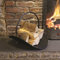 Garden Mile® Traditional Vintage Black Steel Log Holder Cradle Basket, Decorative Fireside Wood Burner Storage Stand With Carry Handle (Black Steel Log Basket)