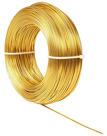 nbeads 100m 1.5 mm Golden Aluminiumdraht, Gold Aluminium Basteldraht Schmuck Modellierdraht für Schmuckherstellung Handwerk Modellieren Armaturen Skulpturen