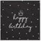 PartyDeco Servietten Happy Birthday schwarz 33x33cm/20St.