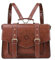 ECOSUSI Sac Cartable Vintage Femme Sac à Dos pour Ordinateur Portable 15,6 Pouces Sacs Bandoulière Sac à Main Malette Bureau, Bandoulière Démontable, Café, L