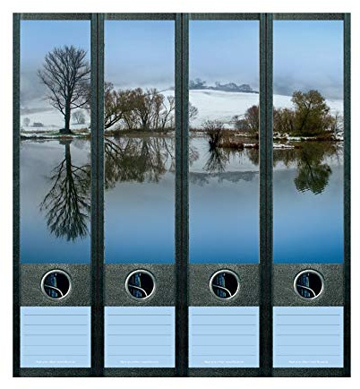 File Art AJ853 Rattenberger Teich im Winter Design Etiketten Ordnerrückenschilder