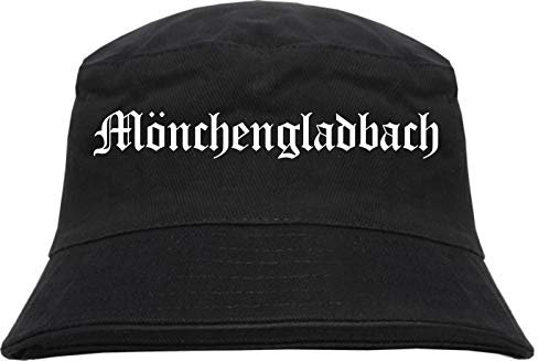 Mönchengladbach Fischerhut - Altdeutsch - Bedruckt - Bucket Hat Anglerhut Hut Schwarz L/XL
