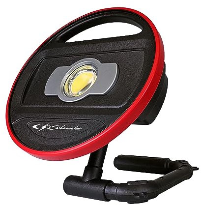 Schumacher SL879 LED-Lampe mit wiederaufladbarem Lithium-Ionen-Akku - 15W, 1200 Lumen - für Arbeitsbereich, Baustelle, Werkstatt - mit Dimmer - Magnetfuß - Soft-Touch-Oberfläche