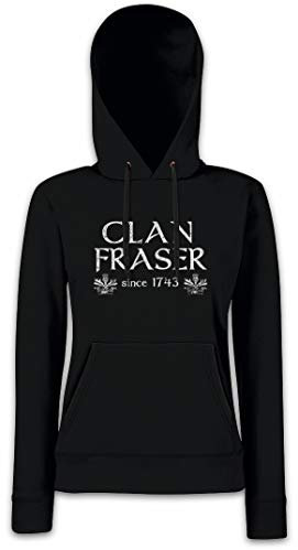 Urban Backwoods Clan Fraser Damen Kapuzenpullover Hoodie Schwarz Größe S