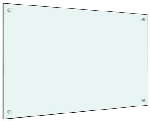 vidaXL Protección Salpicaduras Cocina Vidrio Templado Blanco 80x50 cm