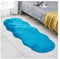 DAIHAN Faux Lammfell Schaffell Teppich, Flauschiger Kunstfell in Super weich Lammfellimitat Teppich Longhair Fell für Schlafzimmer, Sofa, Dekoration Dunkelblau 60 * 180cm