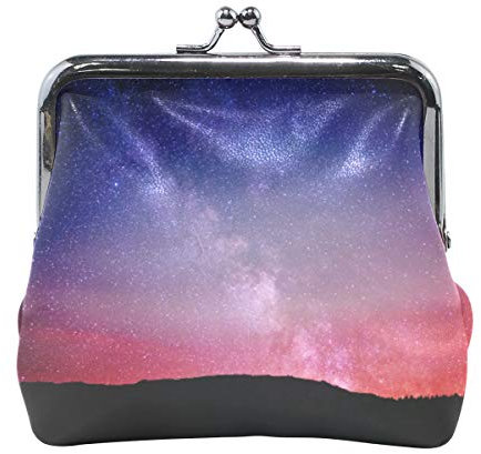 AJINGA Geldbörse mit Nordlichtern Aurora Borealis (2) Münzgeldbörse Pumpkin Leder Münzgeldbörse Snap Closure Clutch Bag