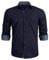 HISDERN Marineblaues Hemd Herren Hemd mit klassischem Kragen Lässig Formal Button-Down Regular Fit Hemden Langarm Plaid