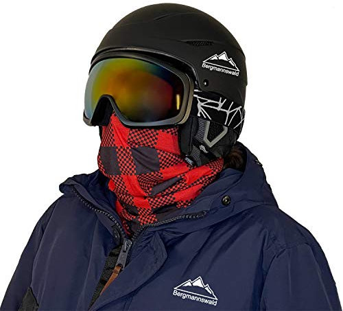 Bergmannswald® warmes Halstuch mit weichem Fleece Skifahrer Biker Fahrradfahrer Camper UVM - atmungsaktiv und flexibel (Holzfäller)