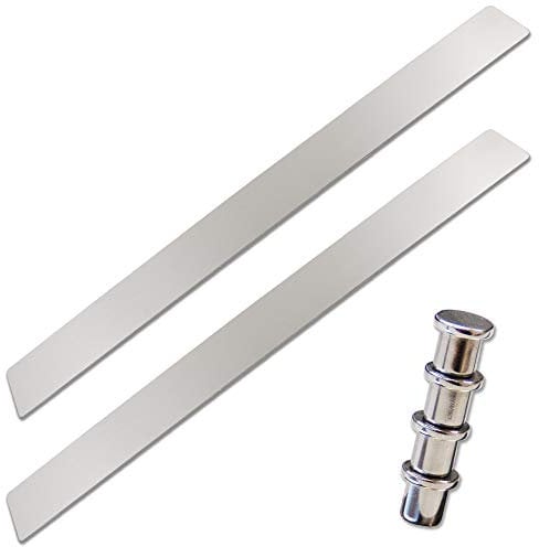 Magna-C® 2 stabile Ferroleisten aus Edelstahl | selbstklebende Magnetleisten | 490 x 50mm mit 4 Magneten | magnethaftender Untergrund für Fotos, Postkarten und vieles mehr
