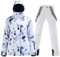 Damen Skijacken und Hosen Set Winddicht Wasserdicht Bunt Snowboard Schneeanzug, White05, Large