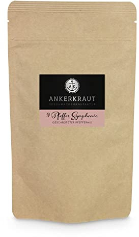 Ankerkraut 9-Pfeffer-Symphonie geschrotet, 450g im XXL-Beutel, Einzigartiger Pfeffer-Mix Verschiedener Sorten, Premium Qualität