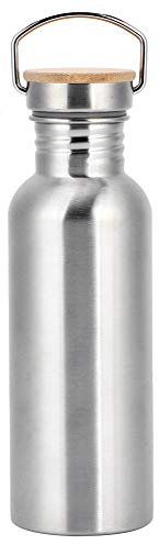 Botella de agua de acero inoxidable 304 Grado alimenticio para ciclistas Corredores Excursionistas Amantes de la playa Pesca Senderismo Caminar Picnic Camping Oficina Interior Fiesta familiar(750ml)