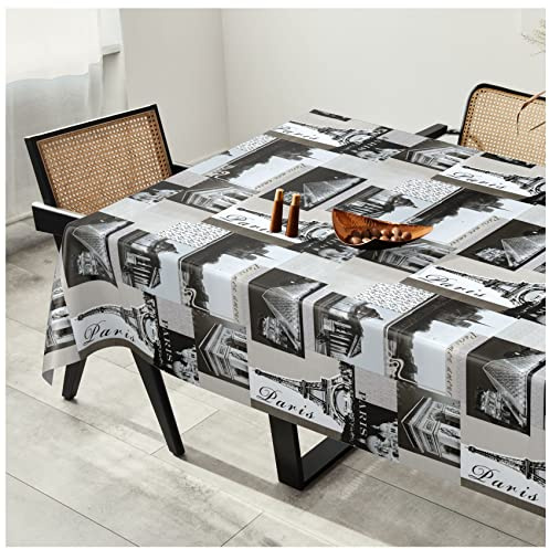 Wachstuchtischdecke Wachstuch Tischdecke abwaschbar Wachstischdecke Plastik-Tischdecken Glatt 240x140cm Schnittkante Paris France