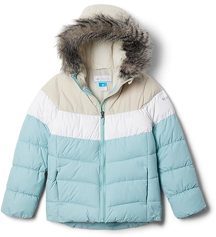 Columbia Girl's Arctic Blast Jacket, Ski Jacket, Aqua Haze/White/Dark Stone, Size S
