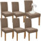 Granbest Premium Wasserdicht Esszimmerstuhl Abdeckungen Satz Von 6, Elastische Hohe Zurück Stuhlhussen Slipcover Für Esszimmer, Abnehmbaren Stuhl Schutz Für Küche, Party, Hotel (6er Set, Kamel)