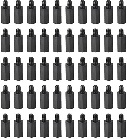 YOKIVE 150 Uds M4 Separadores Tornillos, Nylon Hex PCB Separadores con Alto Efecto Aislamiento, Mantenga Altura Consistente, Excelente para Placa Base (Negro, 15mm + 6mm)