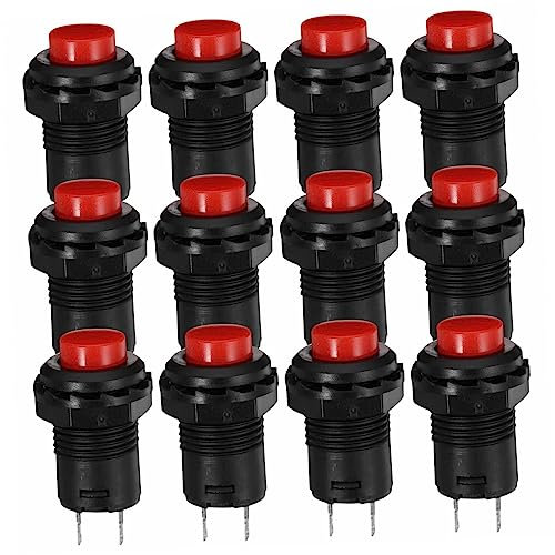 Mobestech 12stücke Druckknopfschalter Schaltkreistaster Schaltkreisdruckschalter Momentan-drucktastenschalter Zubehör Für Moment-panelausschnitte Ausschnitt Ersatzgerät