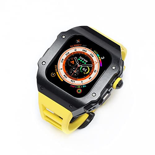 VELORE Lujoso caso+flúor banda para Apple Watch Ultra 49mm, Mod Kit Fluororubber Correa Cubierta para Iwatch Ultra, For 49mm, Agate