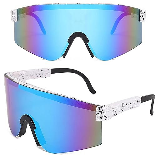 BECILES Sonnenbrille Fahrradbrille,Herren Damen Sportbrille Fahrradbrille,Schutzbrille Sonnenbrille Anti-Uv für Outdooraktivitäten Wie Radfahren Laufen Klettern Autofahren Angeln Golf Ski im Freien