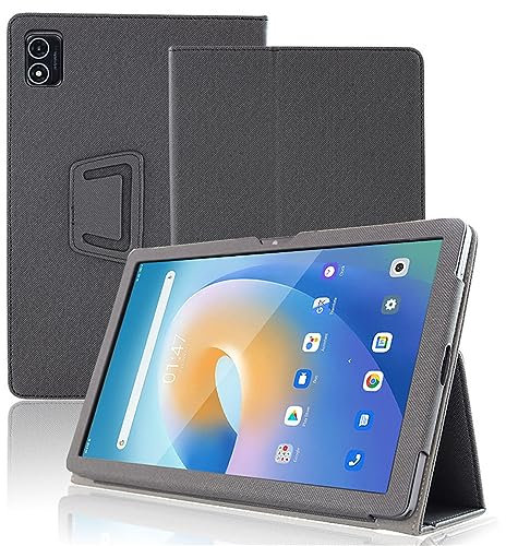 INSOLKIDON Kompatibel mit TEC-Last P40HD/M40 Plus/P40S 10 INCH 2023 Tablet Hülle mit Standfunktion Slim PU Leder Schutzhülle [Auto Schlaf/Aufwachen] Klappbare Schutzhülle (Black)
