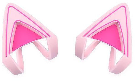 Orejas de gato de silicona que brillan en la oscuridad, encantadoras orejas de gato fluorescentes compatibles con auriculares Bose/Razer/HyperX/Corsair/SteelSeries Arctis/Edifier (rosa)