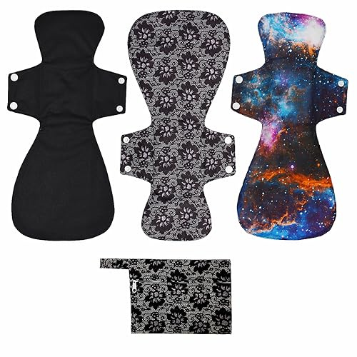 ReUseLife 4 Pack 16 Inch Cloth Reusable Menstrual Pads, Washable Overnight or Post Partum Absorbency Pads, Unscented