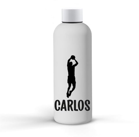 Botella aluminio personalizada con el nombre y deporte favorito regalo original deportivo día del padre madre bidón de agua tampón antigoteo 800ml