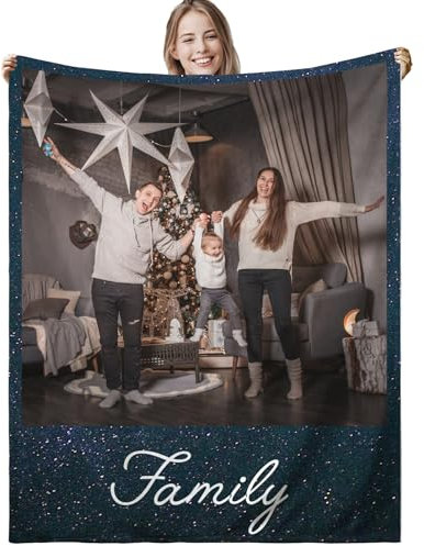 XNBTIM Personalisierte Decke,Fotodecke mit Eigenem Foto,Personalisiert Decke mit Foto,Kuscheldecke mit Foto,Decke Selbst Gestalten Foto,Personalisierte Geschenke,Geschenke fur Freundin,Mama,Papa