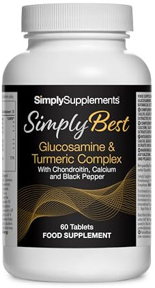 Glucosamine and Turmeric Complex | with Chondroitin and Calcium | Added Black Pepper for Absorption | 60 Tablets = 2 Months Supply | UK Manufactured