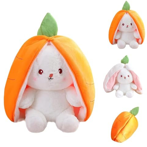 Darryy Hasen Verstecken Plüsch, Osterhase Plüschtier,18cm Hase Stofftier,Plush Hasen Karotten,für Kinder Jungen Mädchen Osterparty-Dekoration Geschenk (Karotte)