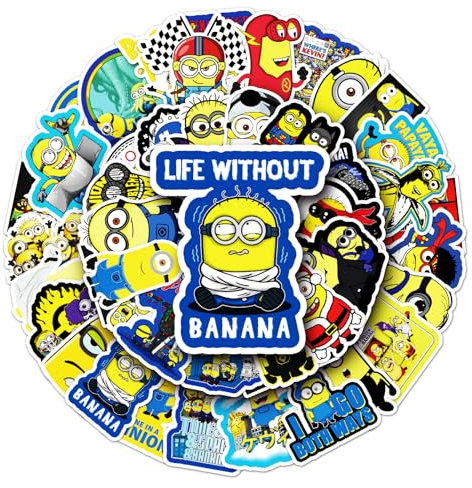 50Pcs Aufkleber Minions, Wasserfeste Vinyl Stickers, Leicht Aufzutragen und Abzuziehen